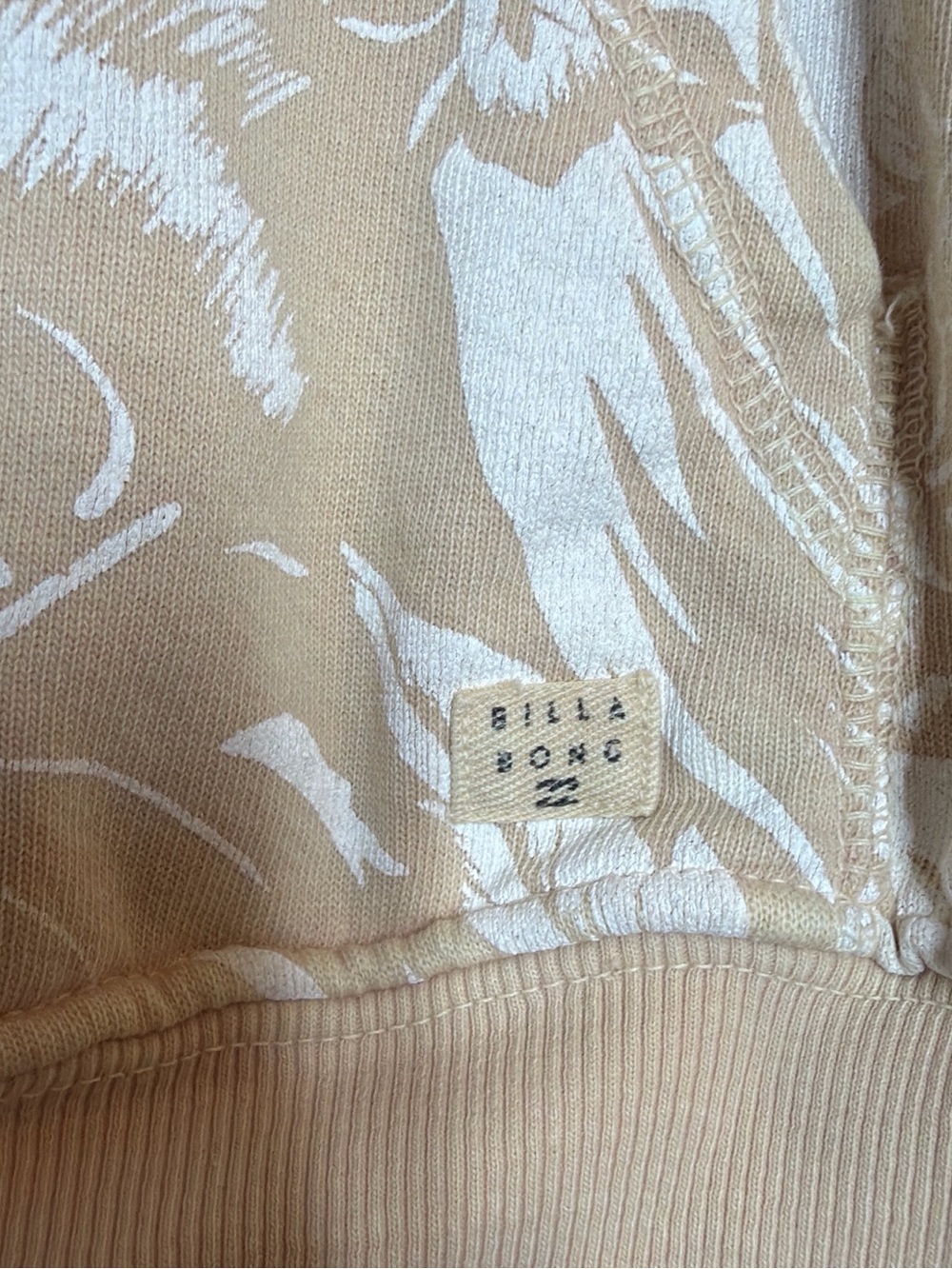 Billabong Beige and White Floral Pullover Hoodie - Picture 2 of 4
